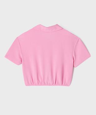 Chemise courte blousante en crêpe froissé fille vue3 - GEMO 4G FILLE - GEMO