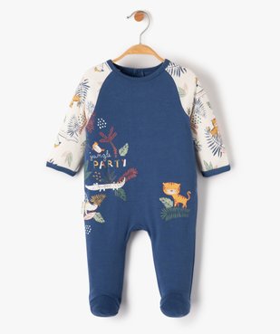 Pyjama bébé à pont-dos imprimé jungle - Petit Béguin vue1 - PETIT BEGUIN - GEMO