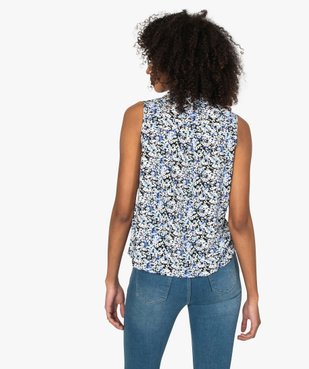 Blouse femme sans manches imprimée avec col chemise vue3 - GEMO(FEMME PAP) - GEMO