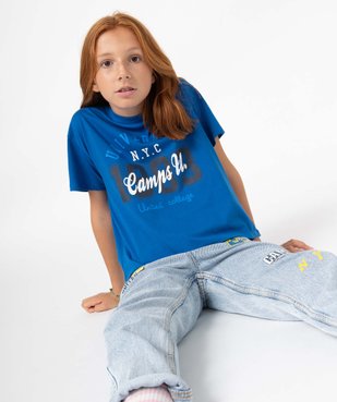 Tee-shirt fille à manches courtes avec inscription  –  Camps United vue1 - CAMPS UNITED - GEMO