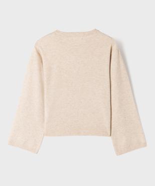 Pull gilet avec noeud sur l’avant fille  vue3 - GEMO (JUNIOR) - GEMO