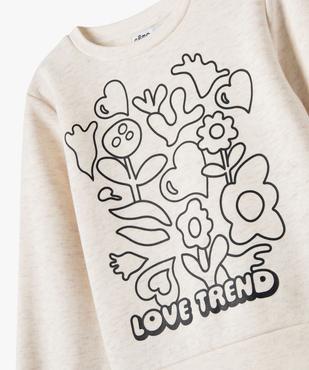 Sweat molletonné avec motif girly fille vue3 - GEMO 4G FILLE - GEMO