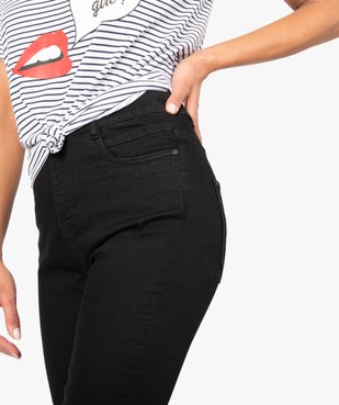 Pantalon femme en toile extensible coupe slim taille haute vue2 - GEMO (JEAN) - GEMO
