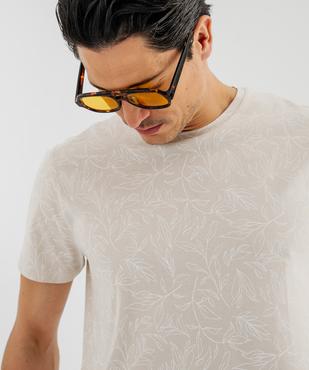 Tee-shirt manches courtes à motif feuillage homme vue2 - GEMO 4G HOMME - GEMO