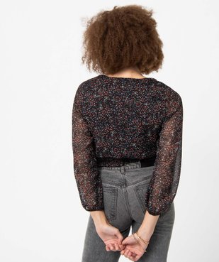 Blouse femme en voile à motifs fleuris vue3 - GEMO(FEMME PAP) - GEMO