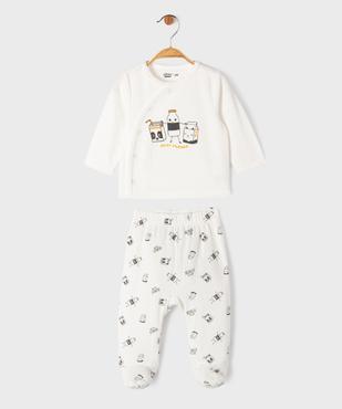 Pyjama en velours 2 pièces motif bébé vue1 - GEMO 4G BEBE - GEMO