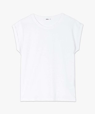 Tee-shirt femme à manches courtes avec revers vue4 - GEMO(FEMME PAP) - GEMO