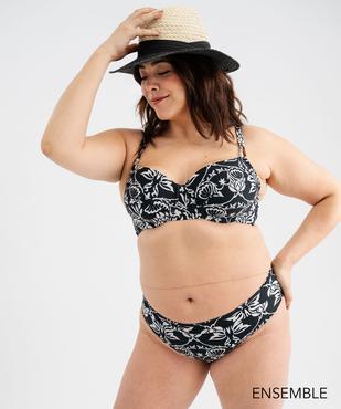 Ensemble de maillot de bain deux pièces à motifs fleuris pour femme grande taille  - GEMO