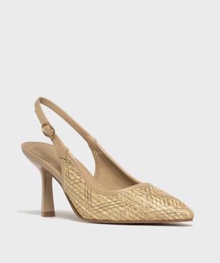 Escarpins slingback bout pointu et talon fin femme - Follow Me vue3 - FOLLOW ME - GEMO