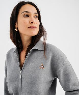 Gilet zippé col polo femme - LuluCastagnette et Alizée vue3 - LULUCASTAGNETTE - GEMO