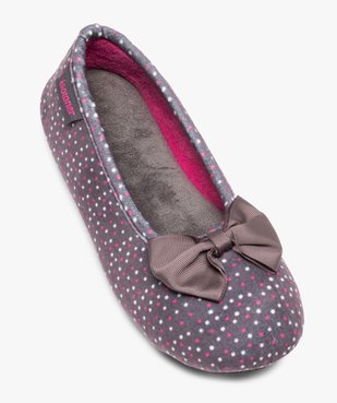 Chaussons femme forme ballerine à pois - Isotoner vue5 - ISOTONER - GEMO