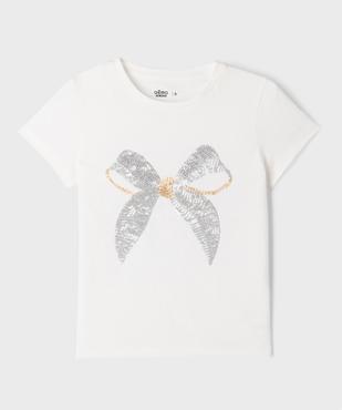 Tee-shirt manches courtes imprimé spécial Noël fille vue1 - GEMO 4G FILLE - GEMO