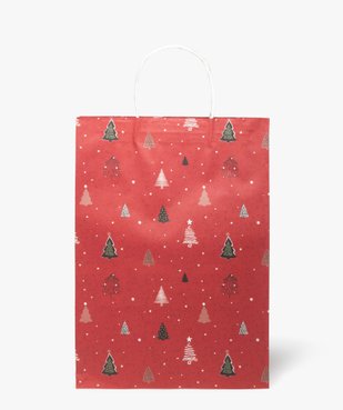 Sac cadeau en papier spécial Noël à motifs sapins vue1 - GEMO (ACCESS) - GEMO