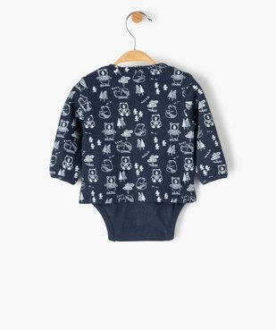 Body bébé à manches longues effet tee-shirt vue4 - GEMO(BB COUCHE) - GEMO