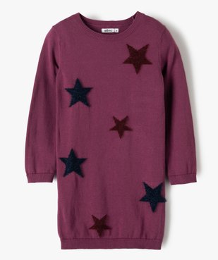 Robe fille en maille à motif doux et paillettes vue1 - GEMO (ENFANT) - GEMO