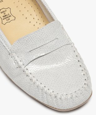 Mocassins femme confort dessus cuir imitation serpent vue6 - GEMO (CONFORT) - GEMO