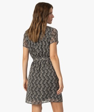Robe femme imprimée à fines rayures pailletées vue3 - GEMO(FEMME PAP) - GEMO