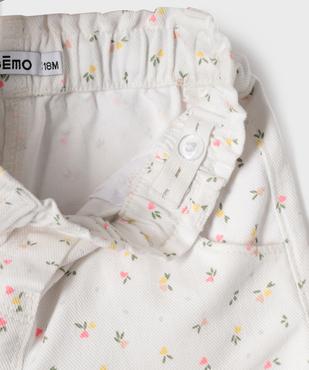Short en coton fleuri à taille élastiquée bébé fille vue5 - GEMO(BEBE DEBT) - GEMO
