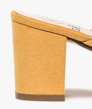 Sandales femme mules à talon en suédine unie vue6 - GEMO(URBAIN) - GEMO