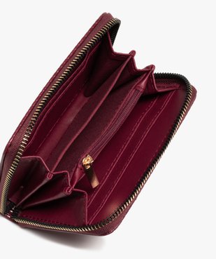 Portefeuille femme zippé compact à motif texturé vue3 - GEMO (ACCESS) - GEMO