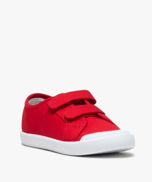Baskets garçon en toile unie à bout renforcé et scratchs vue2 - GEMO (ENFANT) - GEMO