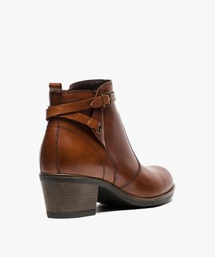 Bottines femme dessus cuir avec bride fine et fermeture zip vue4 - Nikesneakers(URBAIN) - Nikesneakers