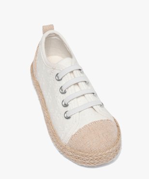 Tennis fille en toile fantaisie avec semelle en corde dessus dentelle anglaise vue5 - GEMO (ENFANT) - GEMO