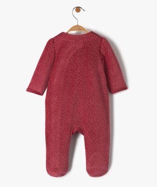 Pyjama bébé fille en velours ouverture devant avec volant vue3 - GEMO(BB COUCHE) - GEMO