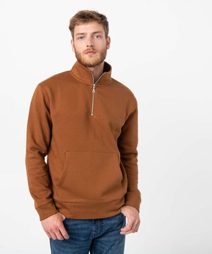 Sweat homme à col camionneur zippé vue1 - GEMO (HOMME) - GEMO