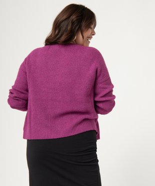 Gilet femme grande taille en grosse maille et boutons fantaisie vue3 - GEMO (G TAILLE) - GEMO