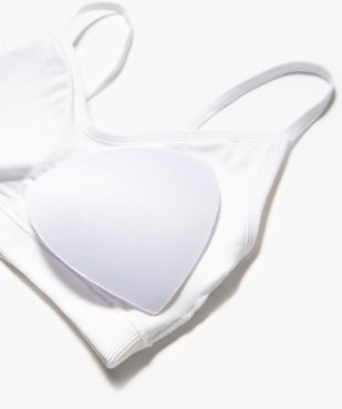 Brassière à fines bretelles en maille côtelée avec mousses amovibles fille vue3 - GEMO (JUNIOR) - GEMO