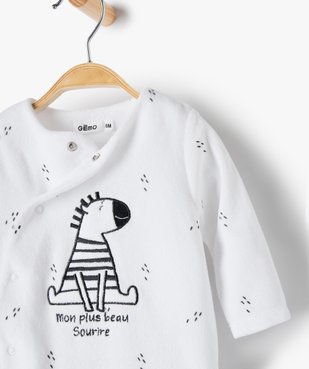 Pyjama bébé garçon en velours avec motifs animal vue2 - GEMO(BB COUCHE) - GEMO