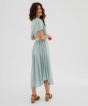 Robe longue imprimée à manches courtes femme vue3 - GEMO 4G FEMME - GEMO
