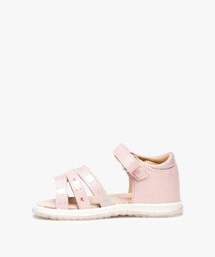 Sandales bébé fille avec brides scintillantes et motifs coeurs - Beppi vue3 - GEMO(BEBE DEBT) - GEMO