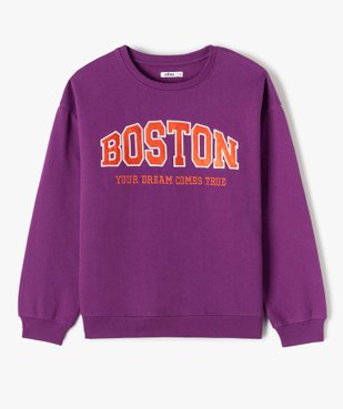 Sweat fille molletonné avec inscription brodée vue2 - GEMO (JUNIOR) - GEMO