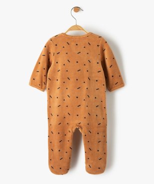 Pyjama dors bien bébé garçon en velours ouverture devant  vue4 - GEMO(BB COUCHE) - GEMO