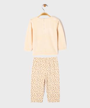 Pyjama 2 pièces en velours à motif léopard bébé fille vue5 - GEMO 4G BEBE - GEMO