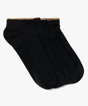 Chaussettes femme courtes à côtes finition pailletée (lot de 5) vue1 - GEMO(HOMWR FEM) - GEMO