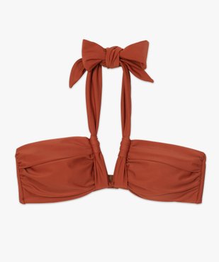 Haut de maillot de bain femme forme bandeau à nouer vue4 - GEMO (PLAGE) - GEMO