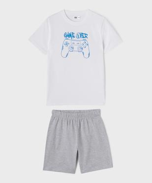 Pyjashort bicolore avec motif jeu vidéo garçon vue1 - GEMO 4G GARCON - GEMO
