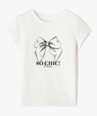 Tee-shirt manches courtes avec motif girly fille vue1 - GEMO 4G FILLE - GEMO