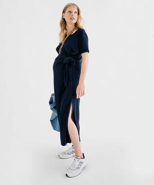 Robe de grossesse avec effet drapé sur l’avant vue2 - GEMO 4G MATERN - GEMO