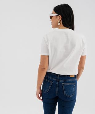 Tee-shirt manches courtes avec motif coloré femme vue3 - GEMO 4G FEMME - GEMO