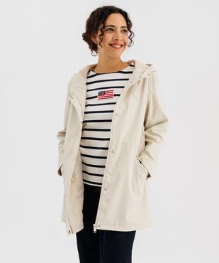 Imperméable déperlant à capuche rayée femme - LuluCastagnette vue1 - LULUCASTAGNETTE - GEMO