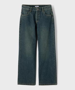 Jean baggy en denim de coton délavé fille vue2 - GEMO (JUNIOR) - GEMO