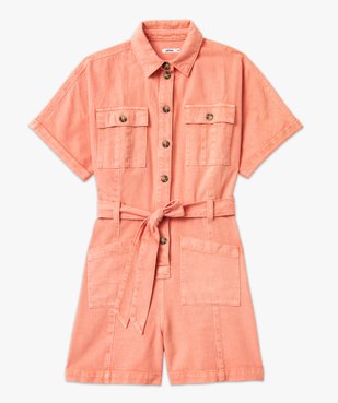 Combishort en toile denim à manches courtes femme vue5 - GEMO(FEMME PAP) - GEMO