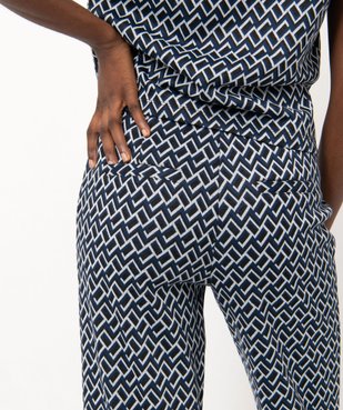 Pantalon large en maille à motifs graphiques femme vue2 - GEMO(FEMME PAP) - GEMO