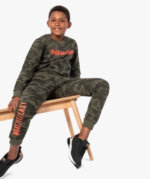 Pantalon de jogging garçon avec inscription sur la jambe vue5 - GEMO (ENFANT) - GEMO