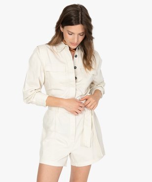 Combishort femme à boutons et ceinture vue2 - GEMO - GEMO