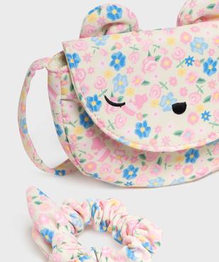 Sac à bandoulière à motifs fleuris avec chouchou fille vue3 - GEMO (ACCESS) - GEMO